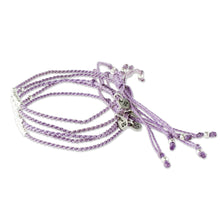 Load image into Gallery viewer, Beaded Lavender Cord Bracelets (Set of 5) - Five Friends | NOVICA
