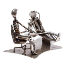 Load image into Gallery viewer, Hand Crafted Recycled Metal Psychologist Sculpture - Rustic Psychologist | NOVICA