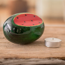Load image into Gallery viewer, Guatemalan Cypress Wood Watermelon Sculpture - Sweet Watermelon | NOVICA