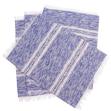 Load image into Gallery viewer, Hand Loomed Placemats in Blue and White (set of 4) - Inspiration in Azure | NOVICA