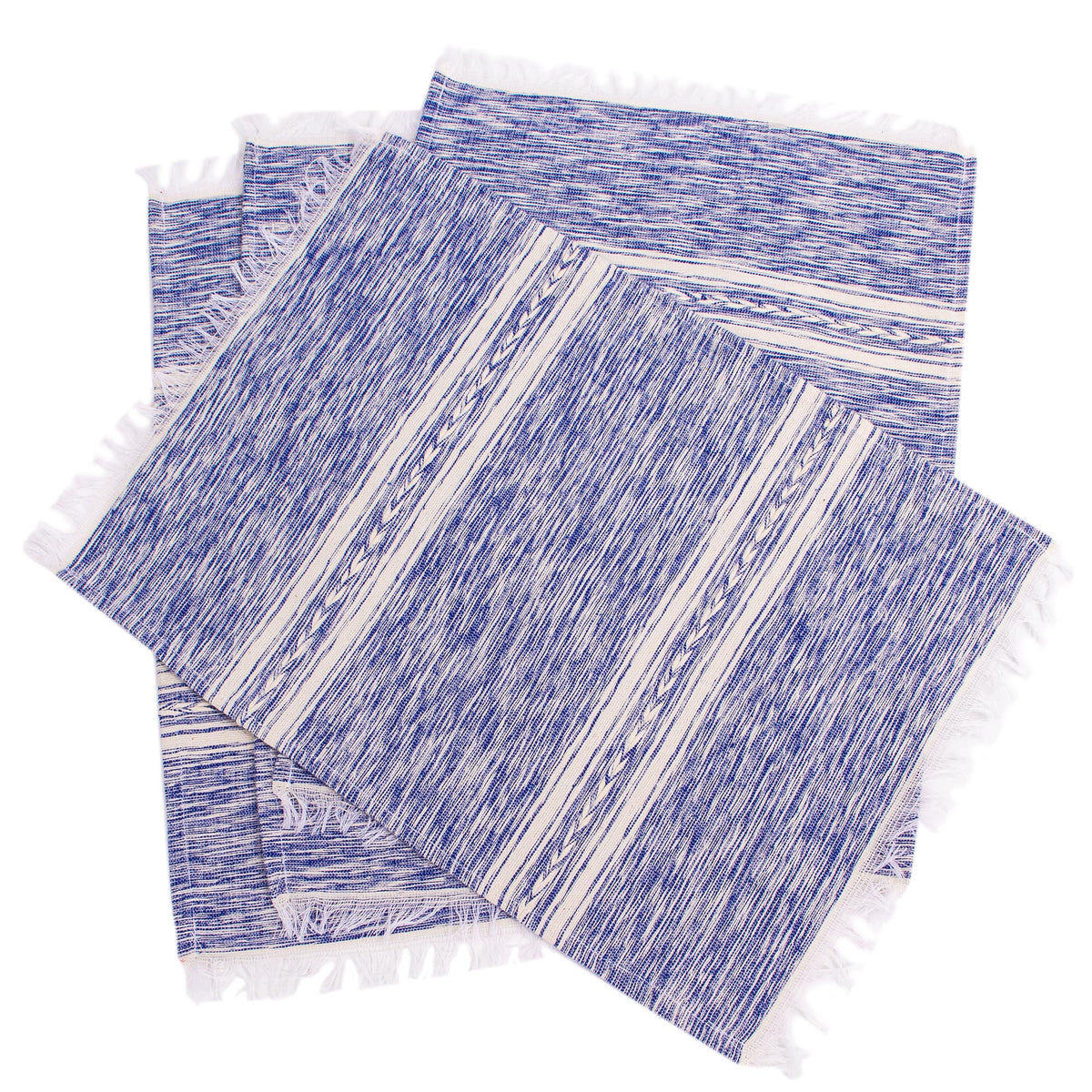 UNDISCOVERED Artisan Box Hand Loomed Placemats in Blue and White (set of 4) Inspiration in Az