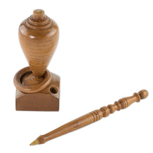 Load image into Gallery viewer, Central American Cedar and Mahogany Wood Pen and Holder - Essence | NOVICA