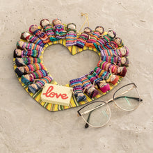 Load image into Gallery viewer, Hand-Loomed Cotton Worry Doll Heart Wreath From Guatemala - Amor | NOVICA
