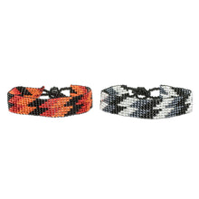 Load image into Gallery viewer, Handmade Glass Bead Bracelets (Pair) - Zig and Zag | NOVICA