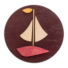 Load image into Gallery viewer, Boat Motif Refrigerator Magnet - Let's Away | NOVICA