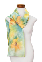 Load image into Gallery viewer, Hand-painted Floral Cotton Scarf from Costa Rica - Sunflower | NOVICA