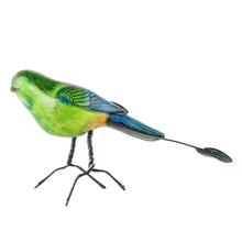 Load image into Gallery viewer, Hand Painted Ceramic Motmot Sculpture - Turquoise-Browed Motmot | NOVICA
