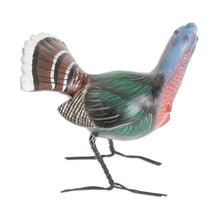 Load image into Gallery viewer, Ceramic Wild Turkey Figurine For Outdoor Use From Guatemala - North American Wild Turkey | NOVICA