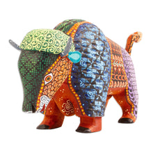Load image into Gallery viewer, Handmade Copal Wood Alebrije Buffalo Sculpture from Mexico - Buffalo Dream | NOVICA