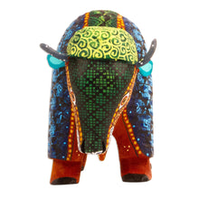 Load image into Gallery viewer, Handmade Copal Wood Alebrije Buffalo Sculpture from Mexico - Buffalo Dream | NOVICA