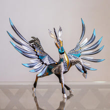 Load image into Gallery viewer, Copal Wood Pegasus Alebrije from Mexico - Azure Pegasus | NOVICA