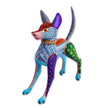 Load image into Gallery viewer, Blue Copal Wood Mexican Hairless Dog Alebrije from Mexico - Mexican Hairless Dog in Jade | NOVICA