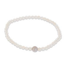 Load image into Gallery viewer, Moonstone and Lilac Jade Beaded Bracelet from Guatemala - Lunar Orbit NOVICA