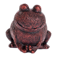 Load image into Gallery viewer, Rustic Ceramic Frog Shaped Planter from El Salvador - Happy Frog | NOVICA