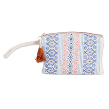 Load image into Gallery viewer, Handmade Cotton Makeup Case - Mountain Frieze | NOVICA