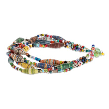 Load image into Gallery viewer, Multicolored Paper Beaded Bracelet - Bonds of Friendship | NOVICA