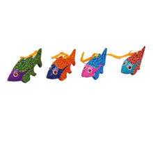 Load image into Gallery viewer, Hand Painted Fish Alebrije Ornaments (Set of 4) - Walking Fish | NOVICA