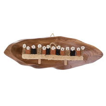 Load image into Gallery viewer, The Last Supper Natural Fiber and Wood Wall Plaque - Holy Thursday in Jerusalem | NOVICA