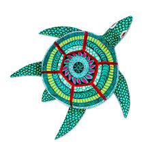 Load image into Gallery viewer, Hand Painted Turtle Sculpture - Serene Turtle | NOVICA