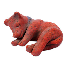 Load image into Gallery viewer, Mexico Archaeology Signed Handcrafted Ceramic Dog Sculpture - Tlachichi Puppy | NOVICA