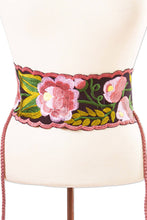 Load image into Gallery viewer, Broad Cotton Hand Woven Wrap Belt with Flowers Chiapas - Flower Wrap | NOVICA