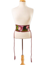Load image into Gallery viewer, Broad Cotton Hand Woven Wrap Belt with Flowers Chiapas - Flower Wrap | NOVICA