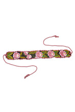 Load image into Gallery viewer, Broad Cotton Hand Woven Wrap Belt with Flowers Chiapas - Flower Wrap | NOVICA