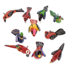 Load image into Gallery viewer, Handcrafted Mini Bird Ornaments (Set of 30) - Avian Kingdom | NOVICA