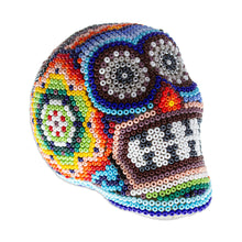 Load image into Gallery viewer, Handmade Beaded Skull Figurine - Huichol Grin | NOVICA