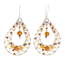 Load image into Gallery viewer, Double Drop Crystal Bead Dangle Earrings From Guatemala - Drop Sparkle | NOVICA