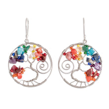 Load image into Gallery viewer, Tree of Life Themed Dangle Earrings With Beads and Gems - Crystal Tree of Life | NOVICA