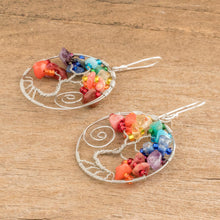 Load image into Gallery viewer, Tree of Life Themed Dangle Earrings With Beads and Gems - Crystal Tree of Life | NOVICA