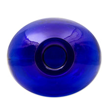 Load image into Gallery viewer, Blue Bottle Shaped Eco Friendly Blown Glass Vase - Cobalt Blue Bottle | NOVICA