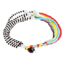 Load image into Gallery viewer, Black and White Multicolor Multiple Strand Bracelet - Rainbow Zebra | NOVICA