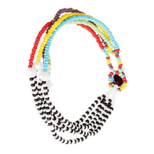 Load image into Gallery viewer, Black and White Multicolor Multiple Strand Bracelet - Rainbow Zebra | NOVICA
