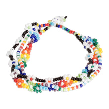 Load image into Gallery viewer, Floral Glass Bead Multi-Strand Bracelet from Guatemala - Glass Garden | NOVICA
