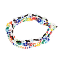 Load image into Gallery viewer, Floral Glass Bead Multi-Strand Bracelet from Guatemala - Glass Garden | NOVICA