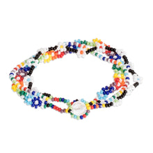 Load image into Gallery viewer, Floral Glass Bead Multi-Strand Bracelet from Guatemala - Glass Garden | NOVICA