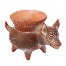 Load image into Gallery viewer, Hand Crafted Reddish Colima Dog Ceramic Pot from Mexico - Colima Hound | NOVICA