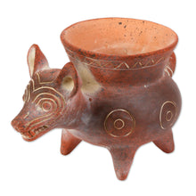 Load image into Gallery viewer, Hand Crafted Reddish Colima Dog Ceramic Pot from Mexico - Colima Hound | NOVICA
