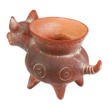 Load image into Gallery viewer, Hand Crafted Reddish Colima Dog Ceramic Pot from Mexico - Colima Hound | NOVICA