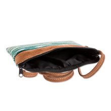 Load image into Gallery viewer, Hand Woven Green and Ivory Sling Purse from Guatemala - Jocotenango Green Tote | NOVICA