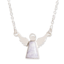 Load image into Gallery viewer, Sterling Silver Angel Pendant Necklace with Lavender Jade - Cloud Angel | NOVICA