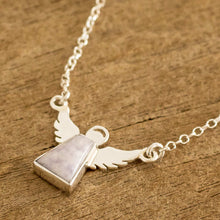 Load image into Gallery viewer, Sterling Silver Angel Pendant Necklace with Lavender Jade - Cloud Angel | NOVICA