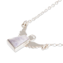 Load image into Gallery viewer, Sterling Silver Angel Pendant Necklace with Lavender Jade - Cloud Angel | NOVICA