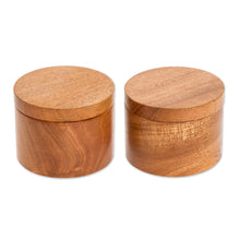 Load image into Gallery viewer, Handcrafted Wooden Spice Jars (Pair) - Cooking With Love | NOVICA