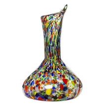 Load image into Gallery viewer, Artisan Crafted Recycled Glass Decanter - Jubilant Color | NOVICA
