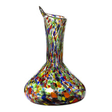 Load image into Gallery viewer, Artisan Crafted Recycled Glass Decanter - Jubilant Color | NOVICA