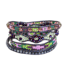 Load image into Gallery viewer, Handcrafted Beaded Positive Energy Long Wrap Bracelet - Wisdom of the Cosmos | NOVICA