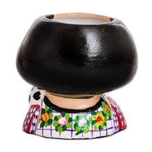Load image into Gallery viewer, Guatemalan Handpainted Woman-shaped Mini Ceramic Flower Pot - Maria Dreaming | NOVICA